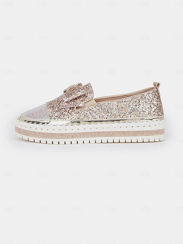 Loafers Rhinestone Slip-On for Women Sparkling – Glittery