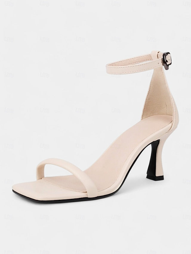 for Ankle Strap - Mid-Heel Minimalist Green Women Sleek Sandals