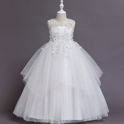 Dress Kids Solid Girls' Floral A Colored Line