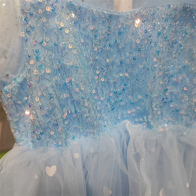 Cloak Cosplay Flower Frozen Girl Elsa Dress Princess
