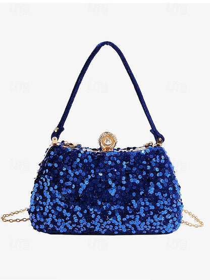 Black – with Clutch Pearl Sequin Women's Accent Evening