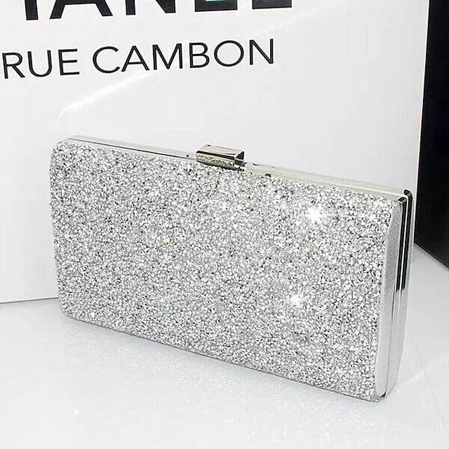 Glitter Clutch Silver Women's