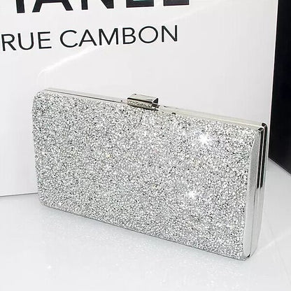 Glitter Clutch Silver Women's