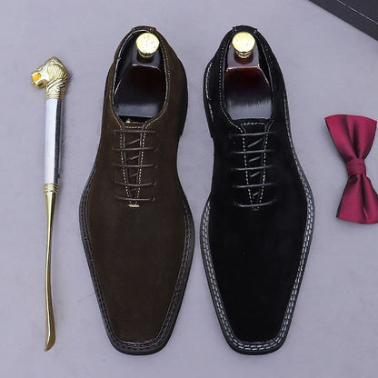 Men's Shoes - Suede Oxford Leather Cowhide Genuine