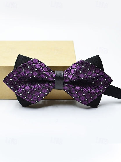 Men's Christmas Bow Geometric Pattern Tie with