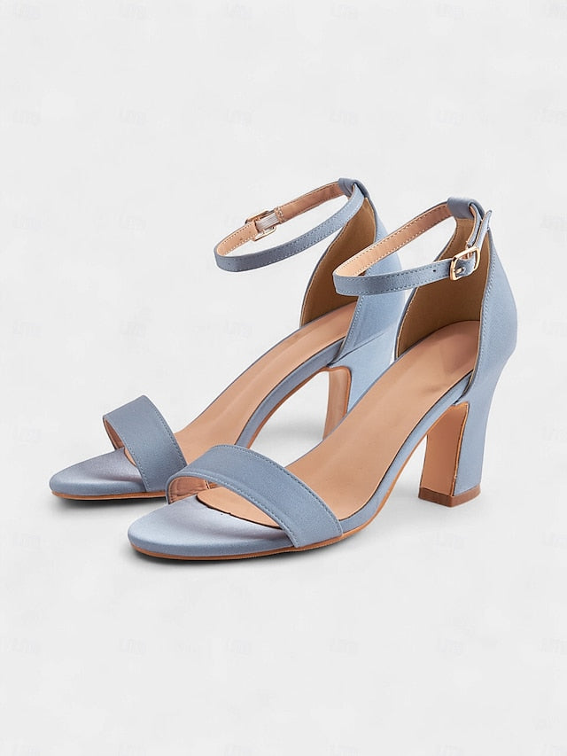 Ankle Toe Sandals Light Open - Heel Strap Women's High Blue
