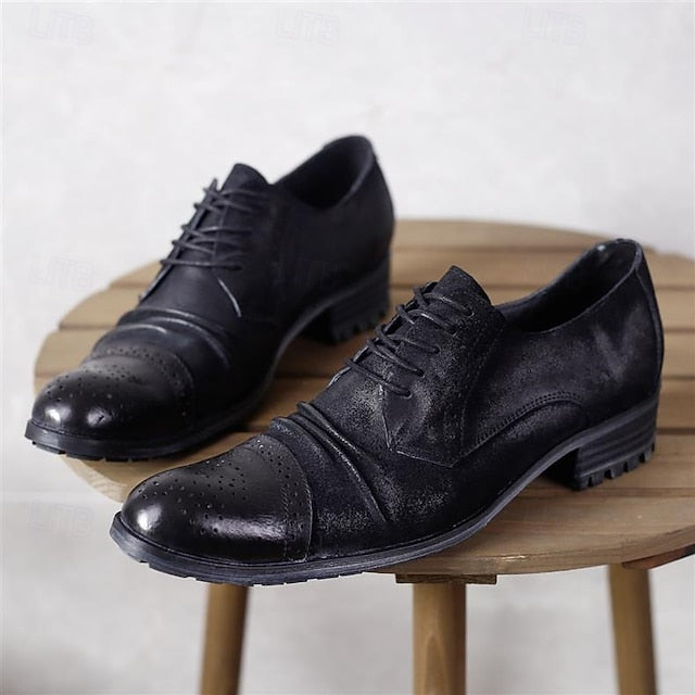 Men's Vintage Shoes Leather Oxford Genuine – Brogue