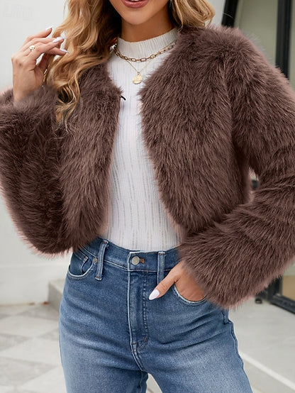 Winter Comfortable Faux Fur Furs Warm Women's Coat