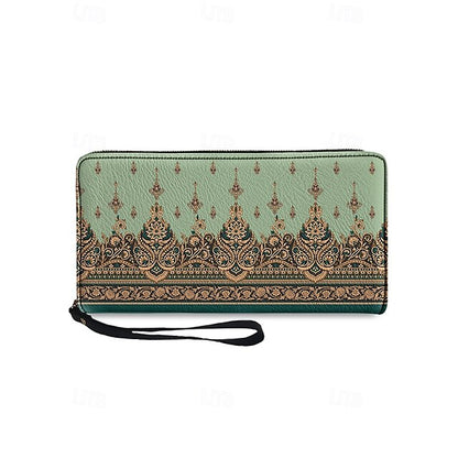 Wristlet – Floral Printed Bohemian Wallet Vintage Leather