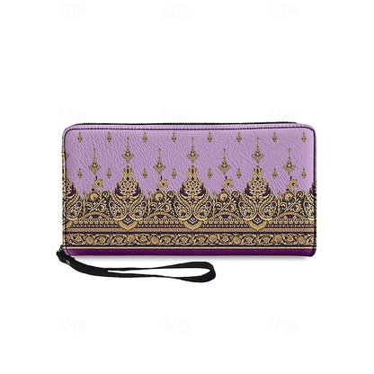 Wristlet – Floral Printed Bohemian Wallet Vintage Leather