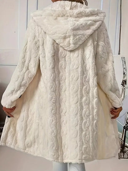 Comfortable Women's Casual Warm Fur Buttons Coat Faux