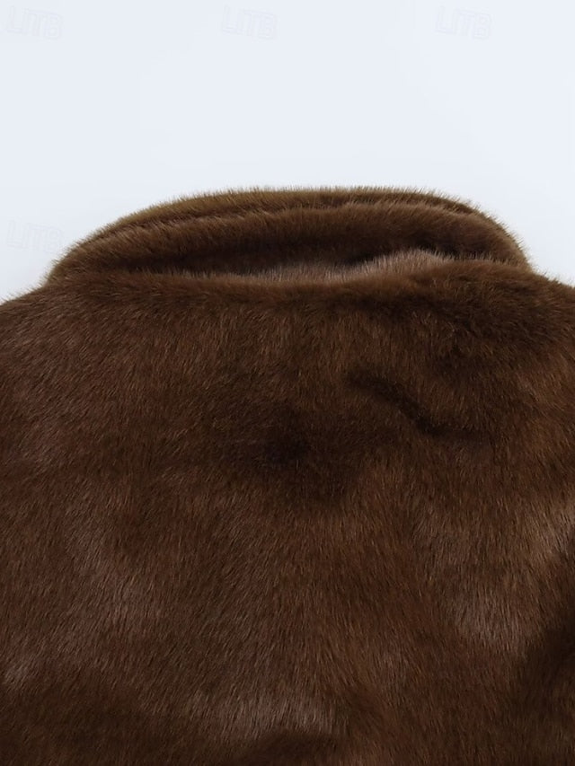 Comfortable Faux Warm Buttons Fur Women's Teddy Coat