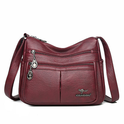 Faux Leather Women's Shoulder Multi-Pocket - Crossbody Bag