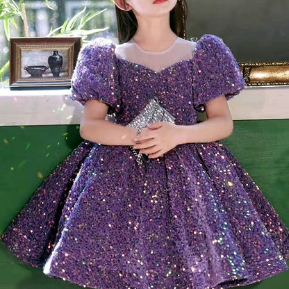 Short Summer Sleeve Girls' Dress Wedding Spring 3D colour
