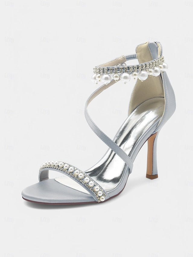 Satin Party Ankle Chic – Strap Pink Pointed-Toe Heels