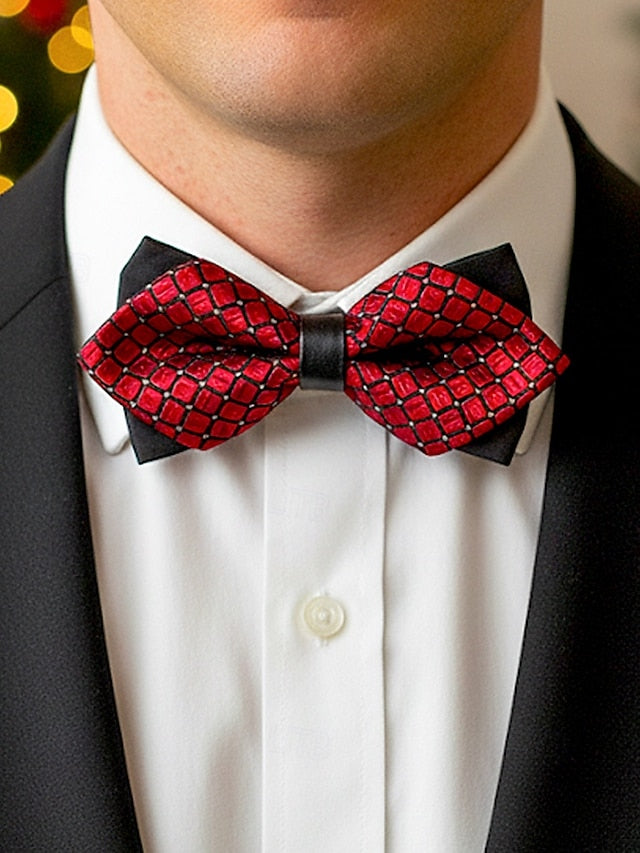 Pattern Bow Tie Christmas Men's Geometric with