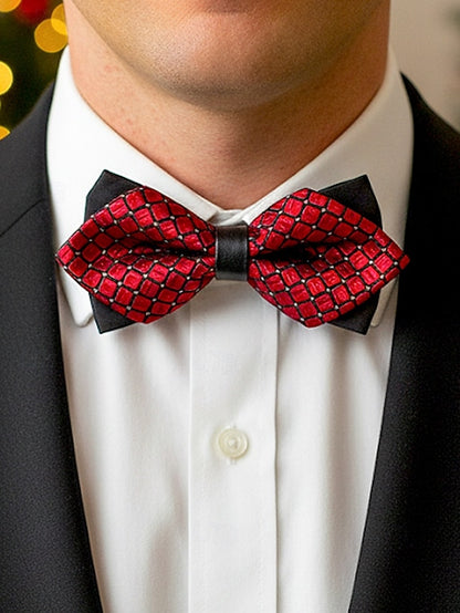 Pattern Bow Tie Christmas Men's Geometric with