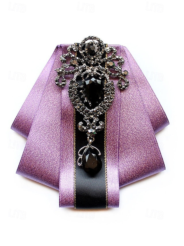 Men's - Satin Diamond-Accent Bow Tie Christmas Elegant