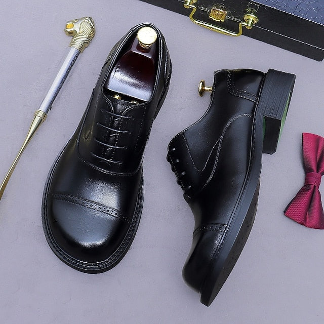 Oxford First Shoes- Genuine Cap Men's Leather Toe