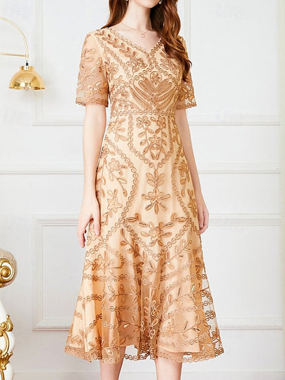 Party of A-Line Elegant Dress the V Vintage Mother Bride