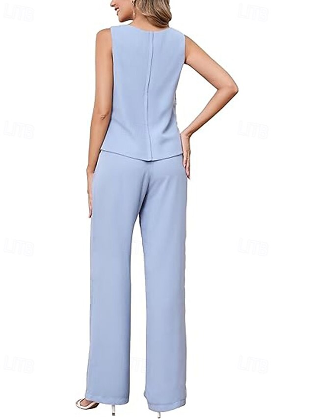 Mother Bride of Elegant 3 Dress the Piece Simple Pantsuit