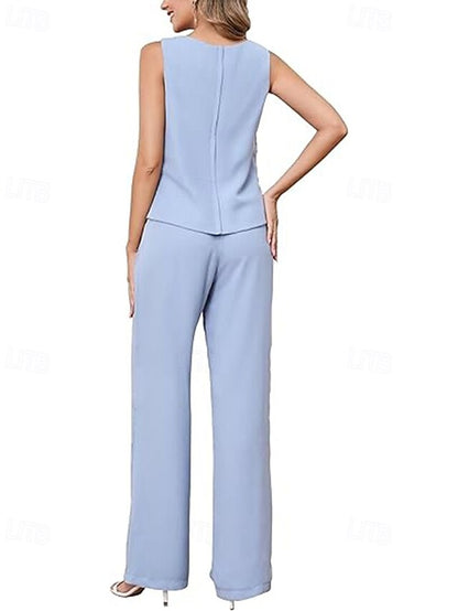 Mother Bride of Elegant 3 Dress the Piece Simple Pantsuit