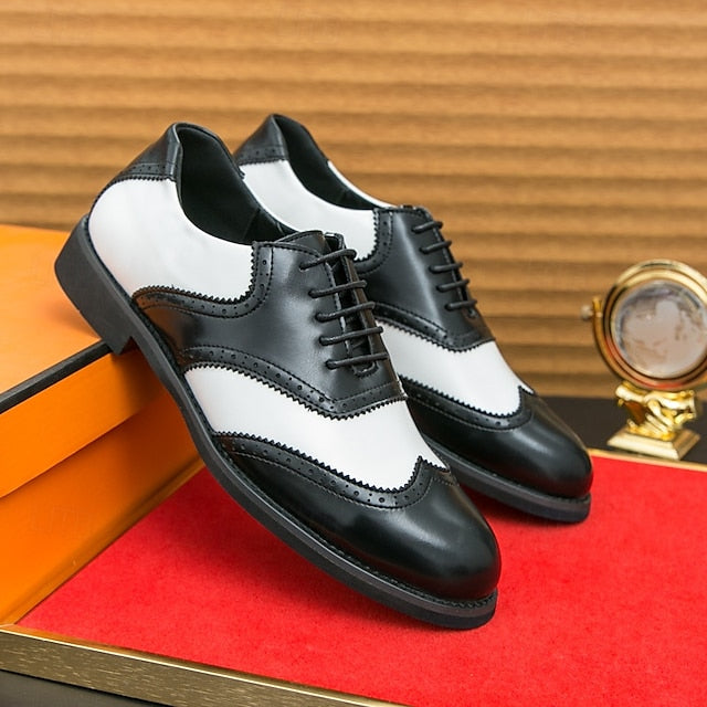 White and Shoes in Wingtip Oxford Men's Two-Tone Brogue