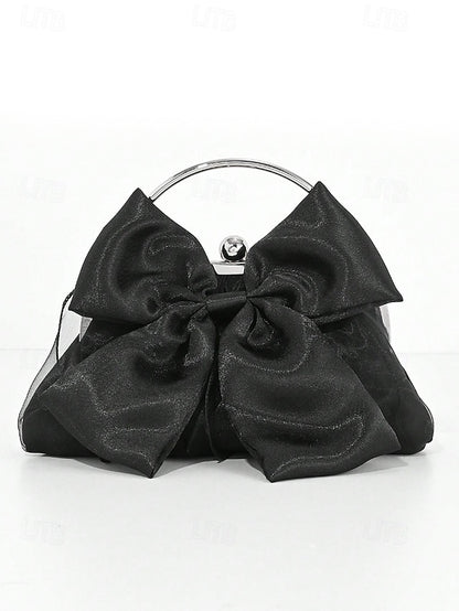 Evening Elegant Satin Bow Bag Pearl – Women's Clutch