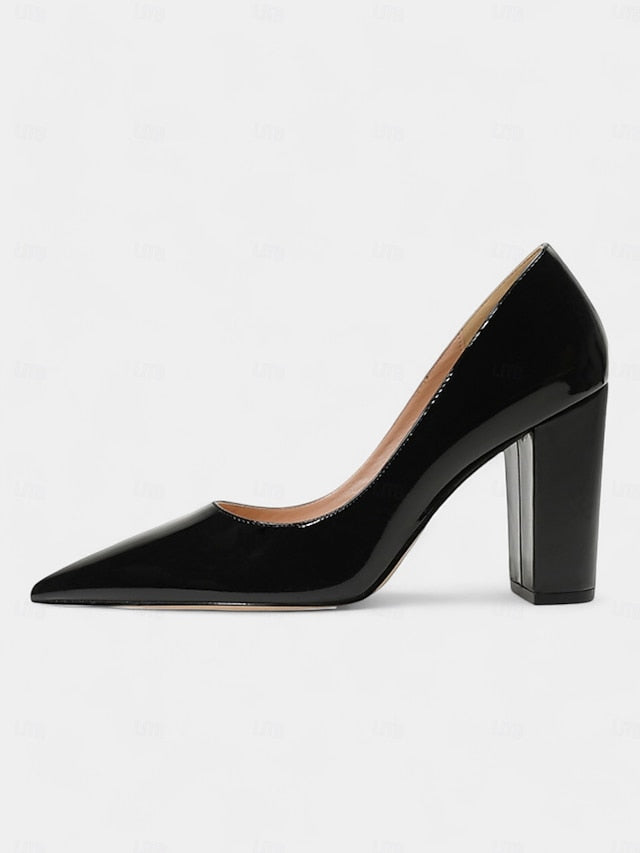 Classic Women's Pointed High Heels Heel Toe | Block Suede