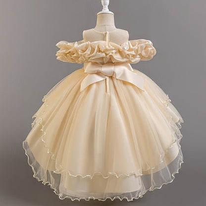 Kids Sleeve Flower Short Dress Party Wedding Floral Girls'