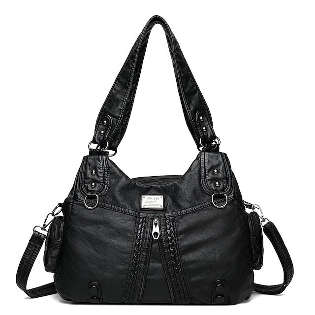 Boston Leather Handbag Shoulder Bag Women's Hobo PU