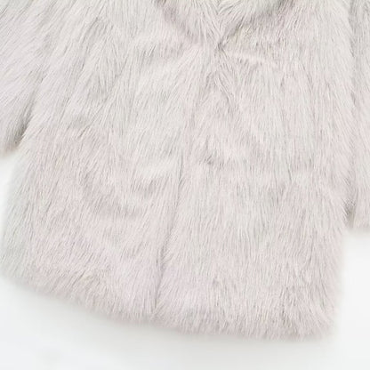 Faux Furs Fur Pocket Comfortable Warm Women's Coat
