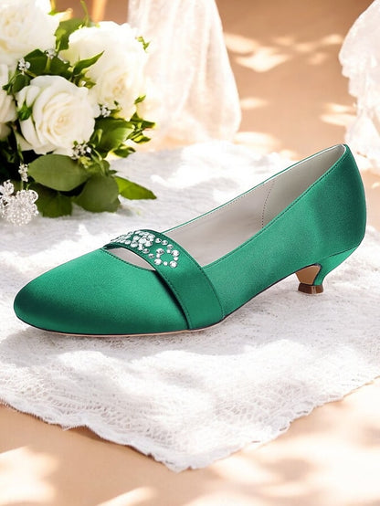 Heels Rhinestone Satin Women's Blue Kitten with