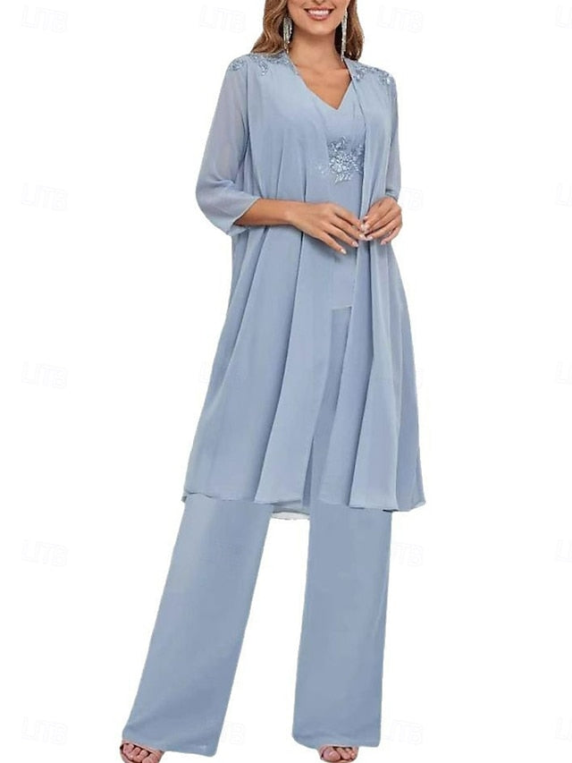 Guest Mother the 3 V Piece Elegant Wedding Simple Bride Dress of