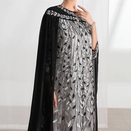 Bride Mother Neck Crew A-Line of Cape Elegant the Dress