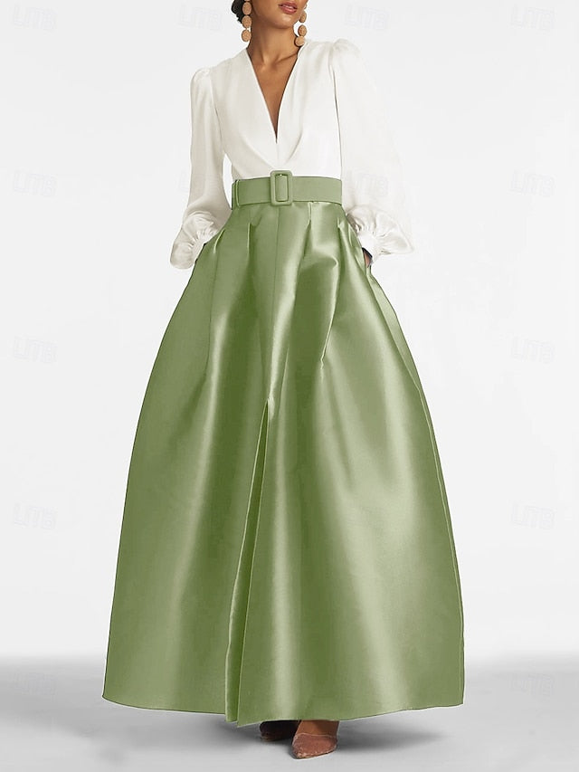 Dress Floor Split Gown A-Line Formal Guest Evening High Wedding