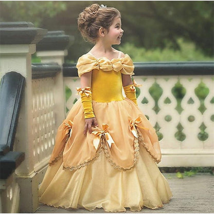 Dress with Off Belle Flower Girl's Gloves Princess
