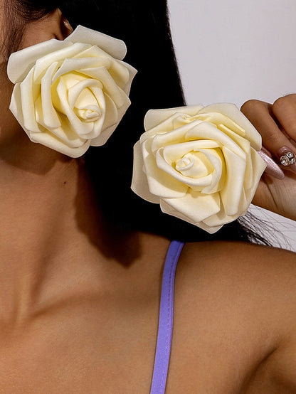 Statement - Flower Floral Oversized Women's Drop Earrings