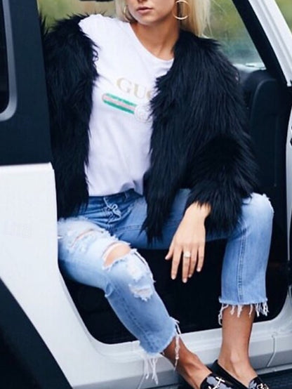 Furs Fur Comfortable Leathers Women's Coat Faux Warm