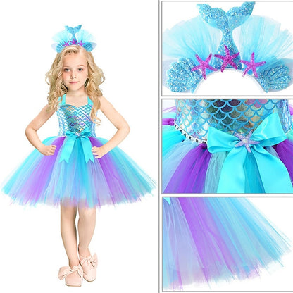 Little Tail Aqua Ariel Princess Flower Girl Mermaid