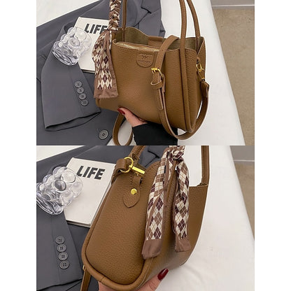 Bag Bucket Handbag PU Women's Bags Shoulder Crossbody