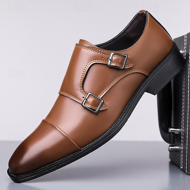 Shoes – Elegant Strap Double Leather Men's Monk