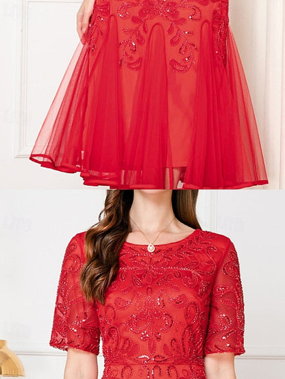 the Elegant Party V of Dress Bride Beaded A-Line Mother Vintage