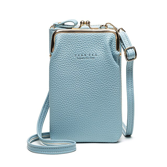 Bag Gold Women's Faux with Frame Leather Black Crossbody