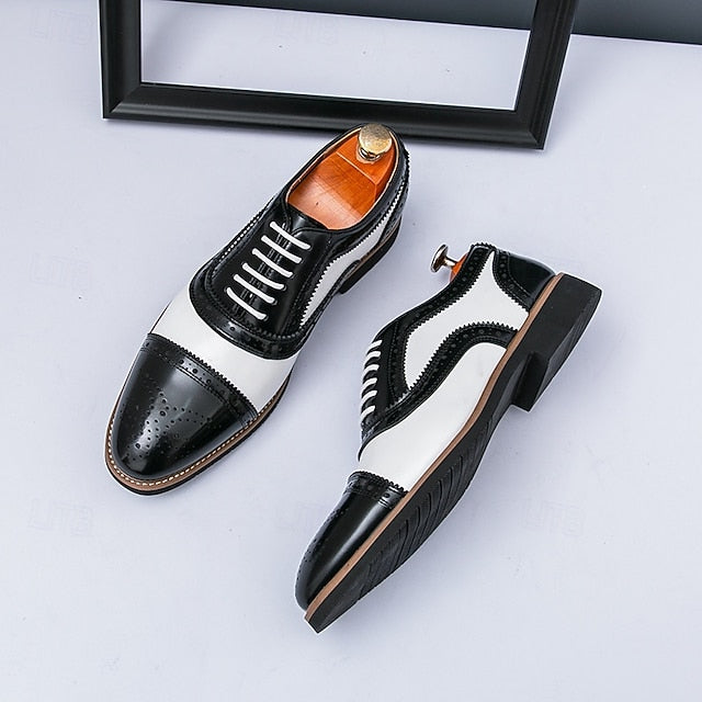 White Brown Classic Brogue with and Shoes Oxford Men's