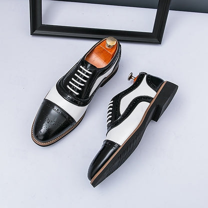 White Brown Classic Brogue with and Shoes Oxford Men's