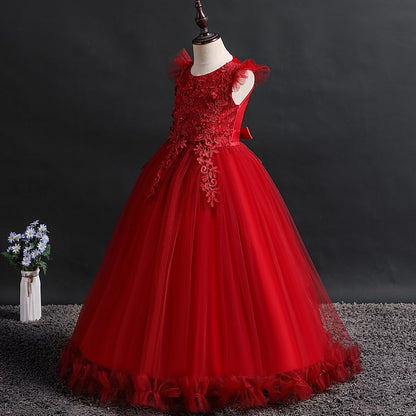 Jacquard Sleeveless Girls' Flower Kids Girl Dress