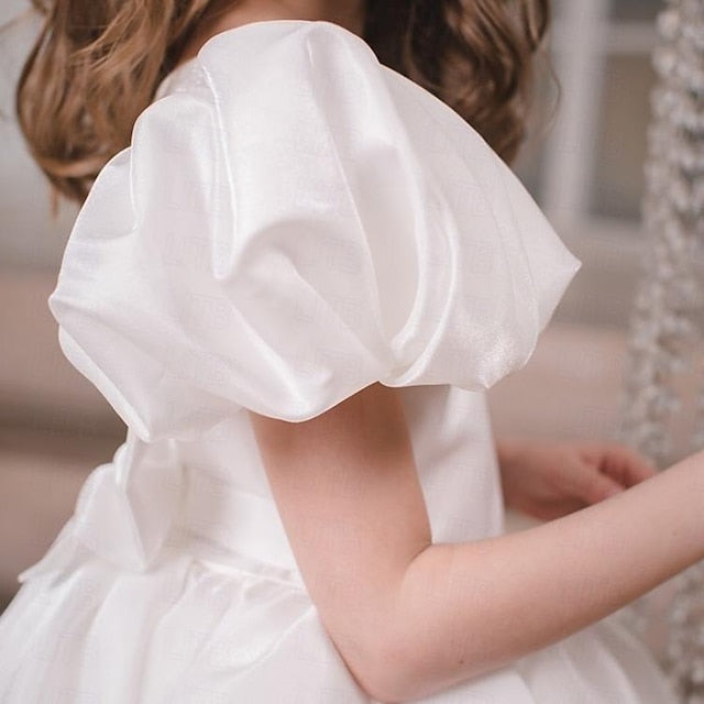 Flower Party Color Dress Solid Long Girls' Girl Kids