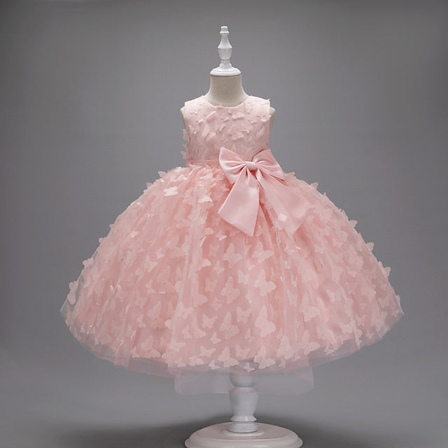 Girl Kids Party Girls' Flower Butterfly Dress
