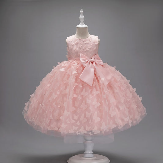 Girl Kids Party Girls' Flower Butterfly Dress